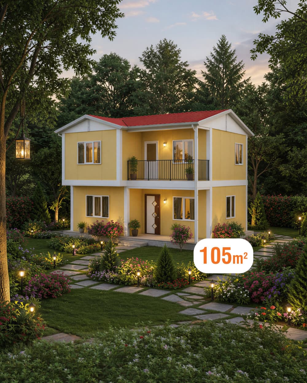 105 m² Çift Katlı Prefabrik Ev