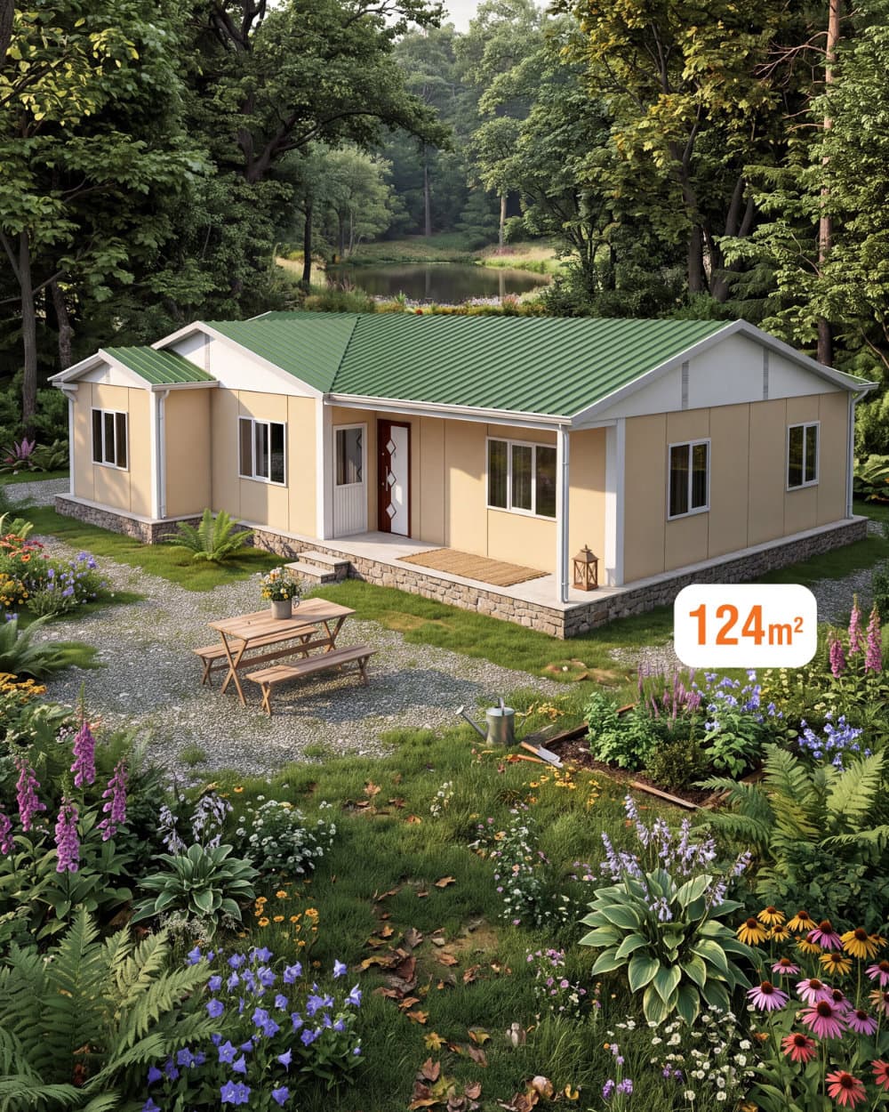 124 m² Tek Katlı Prefabrik Ev
