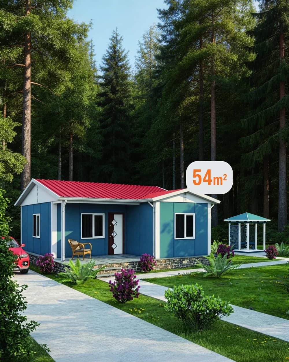 54 m² Tek Katlı Prefabrik Ev