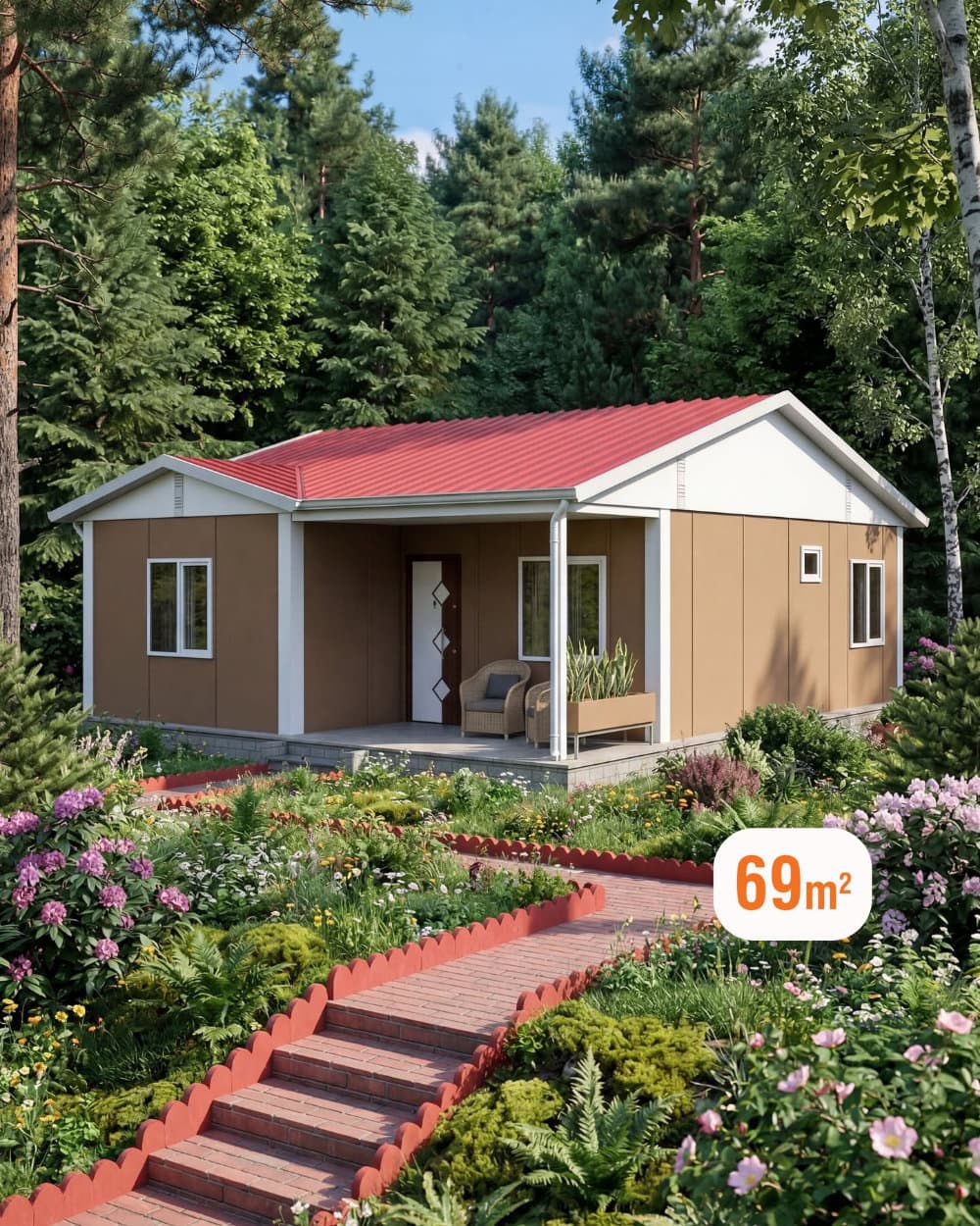 69 m² Tek Katlı Prefabrik Ev