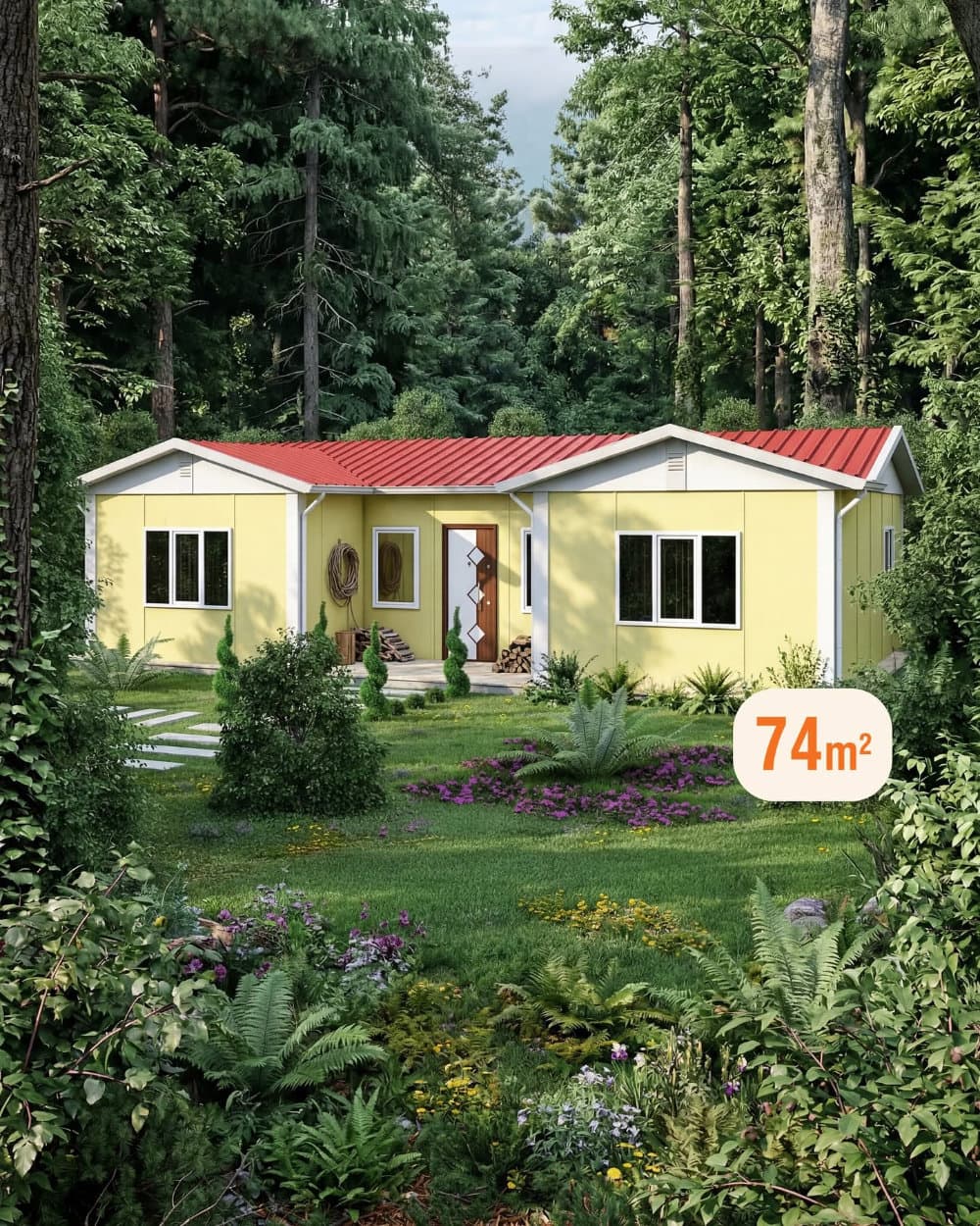 74 m² Tek Katlı Prefabrik Ev