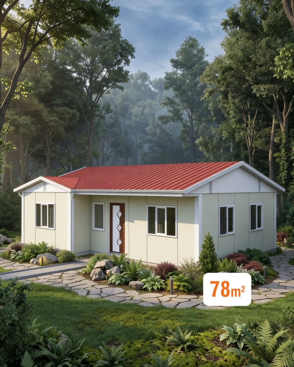 78 m² Tek Katlı Prefabrik Ev