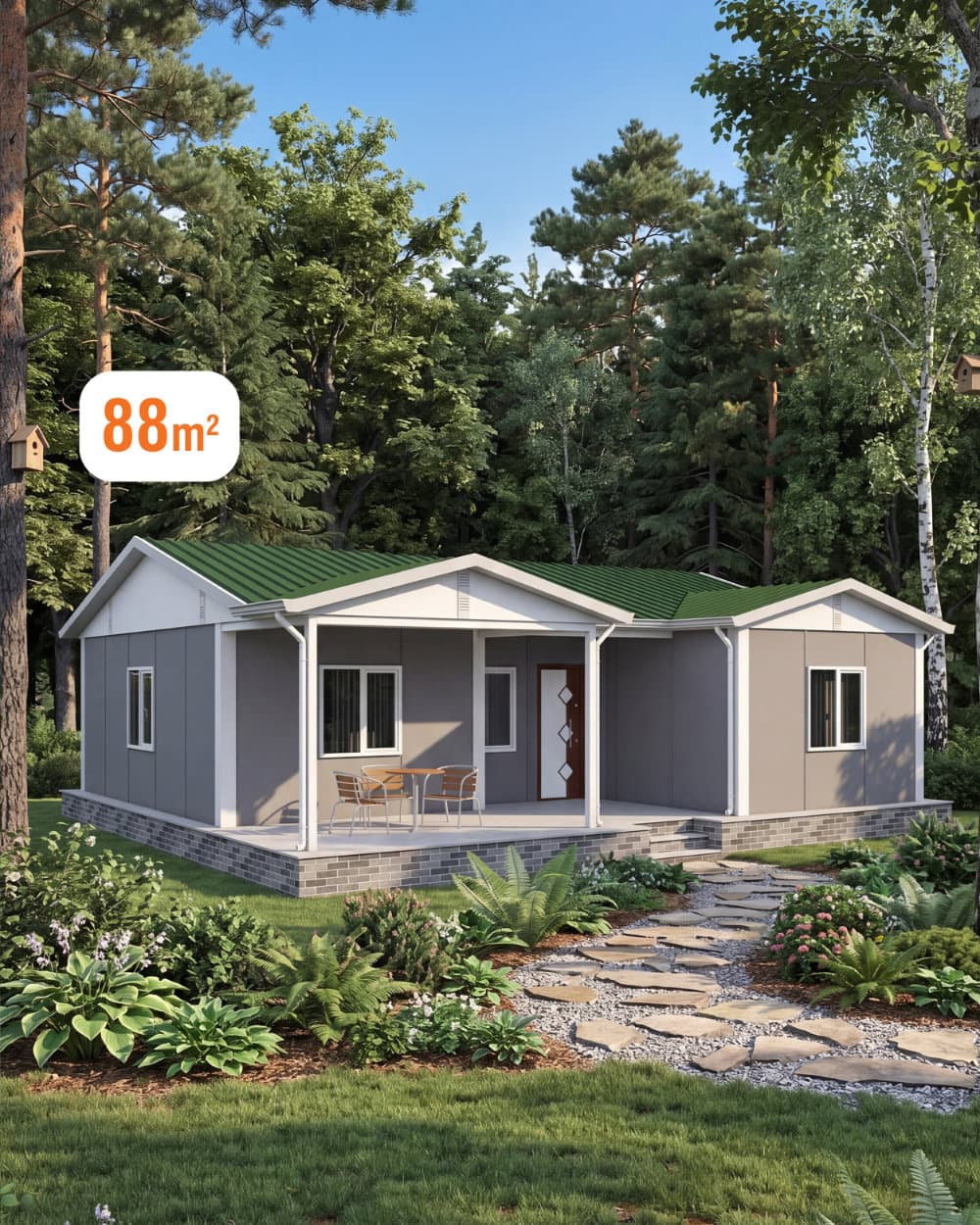 88 m² Tek Katlı Prefabrik Ev