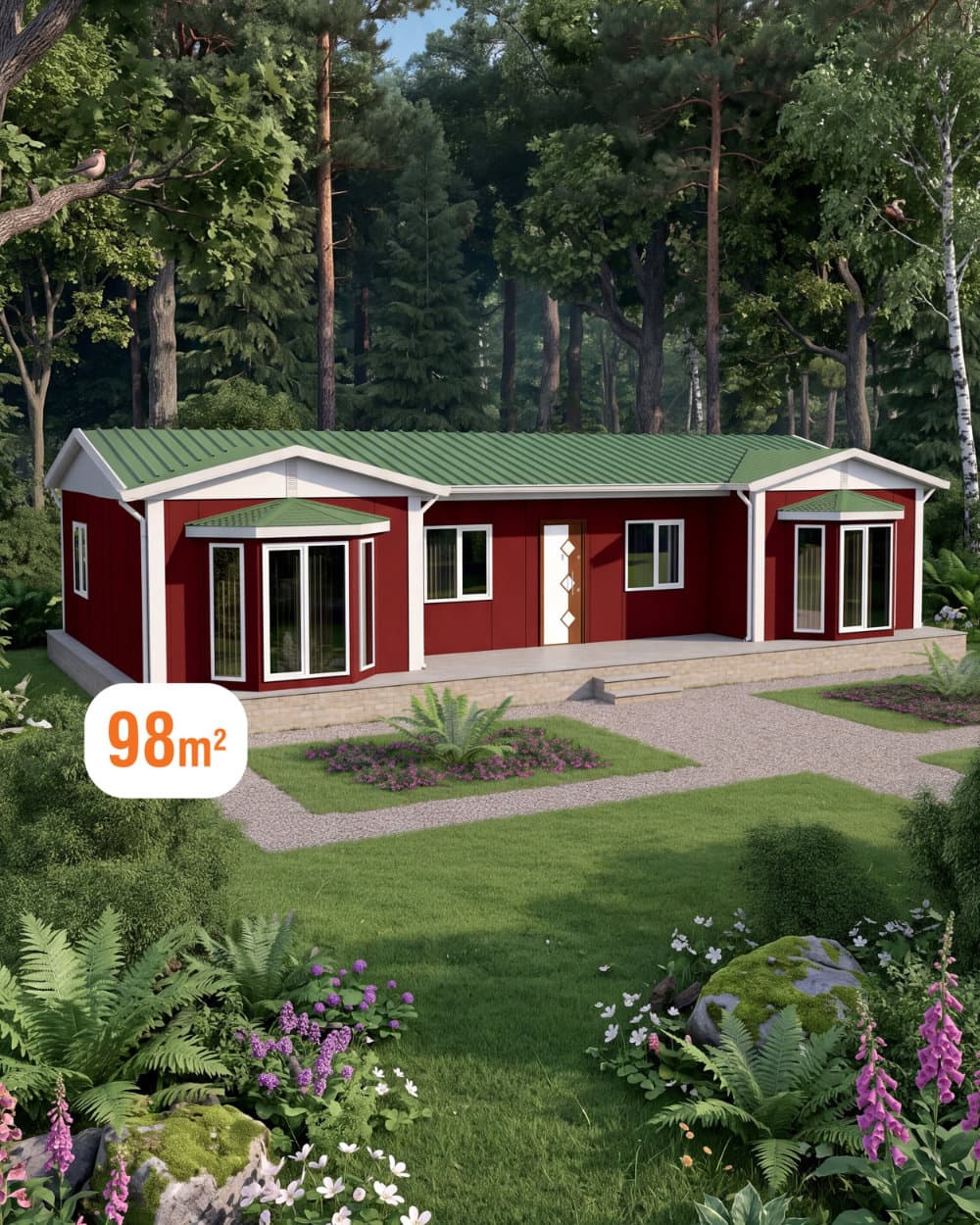 98 m² Tek Katlı Prefabrik Ev